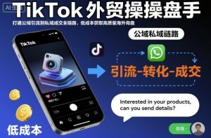 TikTok外贸操盘手，打通公域引流到私域成交全链路，低成本获取高质量海外询盘-网创项目总站