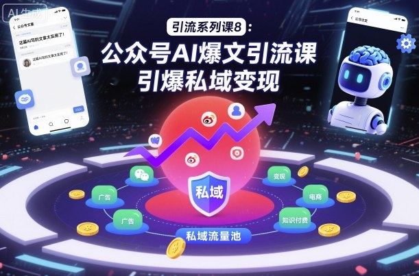 引流系列课8：公众号AI爆文引流课，引爆私域变现-网创项目总站