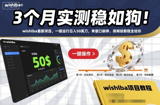 3个月实测稳如狗！wishlba最新项目，一键运行日入50美刀，单窗口躺挣，保姆级教程全给你【揭秘】-网创项目总站