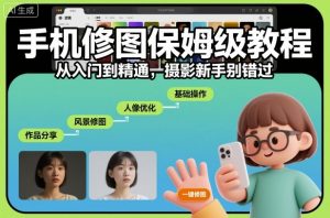 手机修图保姆级教程，从入门到精通，摄影新手别错过-网创项目总站