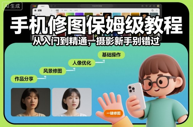 手机修图保姆级教程，从入门到精通，摄影新手别错过-网创项目总站