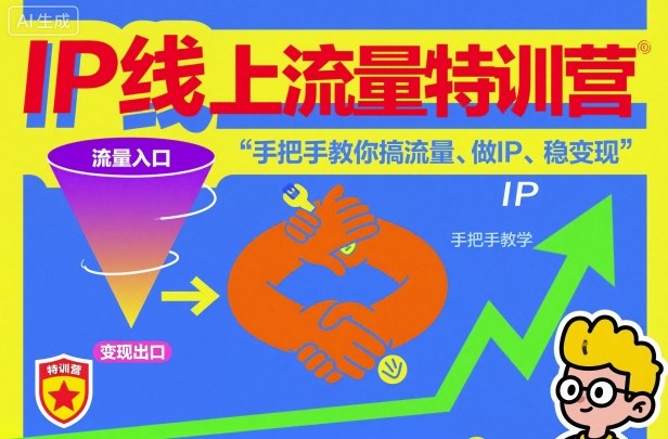 IP线上流量特训营，手把手教你搞流量、做IP、稳变现-网创项目总站