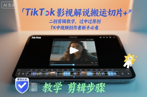 TikTok影视解说搬运切片+二创剪辑教学，过中过原创，TK中视频创作者新手必看-网创项目总站