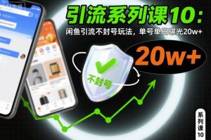 引流系列课10：闲鱼引流不封号玩法，单号单日曝光20w+-网创项目总站