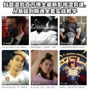 抖音混剪百万博主最新影视混剪课，从基础到精通全套实战教学(更新)-网创项目总站
