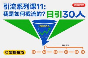 引流系列课11：我是如何截流的？日引30人【文档】-网创项目总站