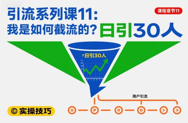 引流系列课11：我是如何截流的？日引30人【文档】-网创项目总站