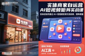 实体商家自运营AI短视频矩阵实战课，实体店如何通过AI+短视频实现引流拓客、团购增量-网创项目总站