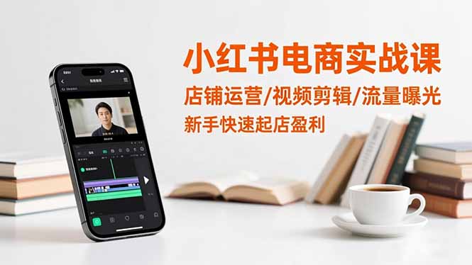 小红书电商实战课：店铺运营/视频剪辑/流量曝光，新手快速起店盈利-网创项目总站