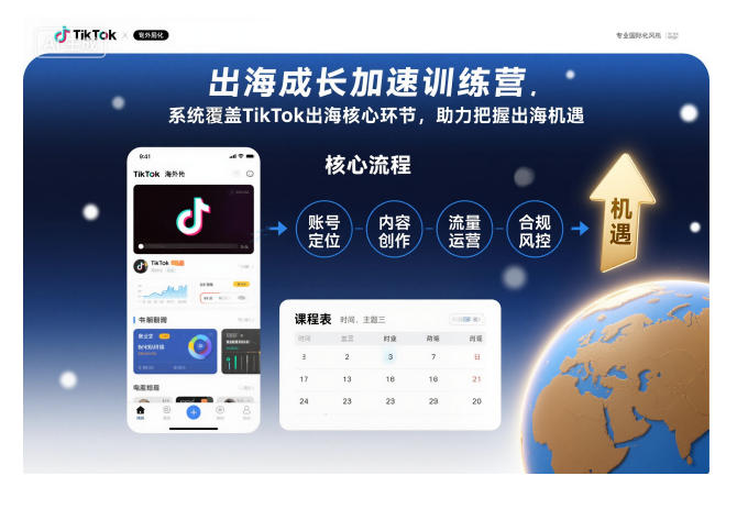 出海成长加速训练营，系统覆盖TikTok出海核心环节，助力把握出海机遇(更新)-网创项目总站