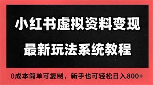 2025小红书虚拟资料最新开店运营教程，搜索流变现玩法，一人多店0成本…-网创项目总站
