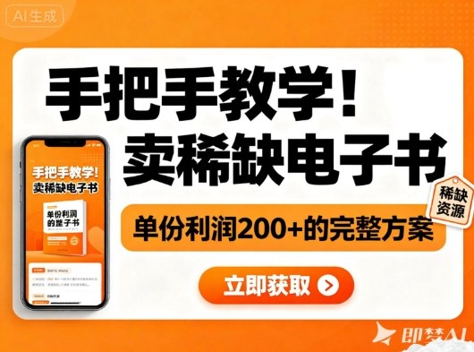 手把手教学！在小红书卖稀缺电子书，单份利润2张+的完整方案-网创项目总站