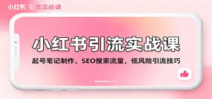 小红书引流实战课：起号笔记制作，SEO搜索流量，低风险引流技巧-网创项目总站