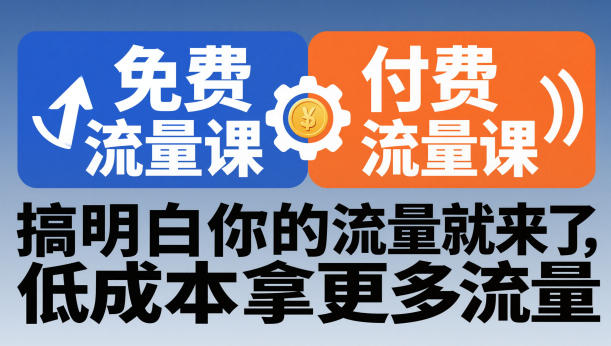 拼多多免费流量课+付费流量课，搞明白你的流量就来了，低成本拿更多流量-网创项目总站