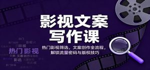 影视文案写作课：热门影视筛选，文案创作全流程，解锁流量密码与版权技巧-网创项目总站