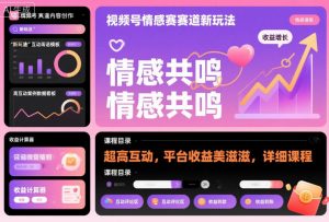 视频号情感赛道新玩法，超高互动，平台收益美滋滋，详细课程-网创项目总站