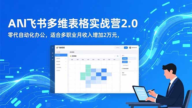 AI+飞书多维表格实战营2.0：零代码自动化办公，适合多职业月收入增加2万元-网创项目总站