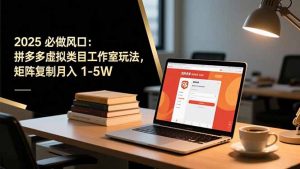 2025 必做风口：拼多多虚拟类目工作室玩法，矩阵复制月入 1-5W-网创项目总站