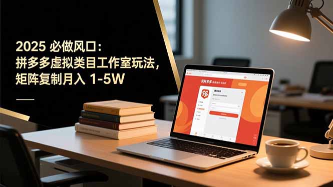 2025 必做风口：拼多多虚拟类目工作室玩法，矩阵复制月入 1-5W-网创项目总站