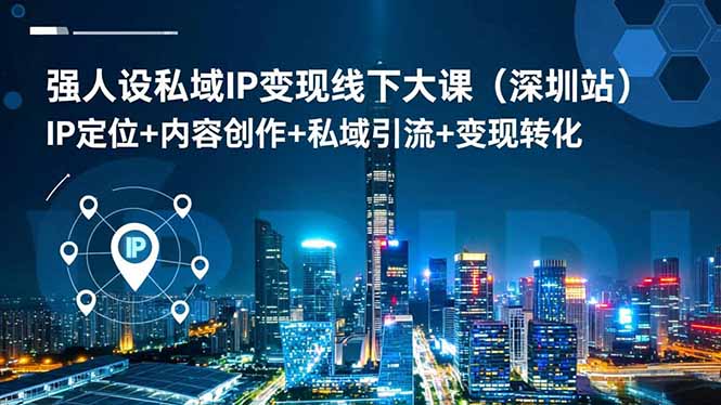强人设私域IP变现线下大课(深圳站-网创项目总站