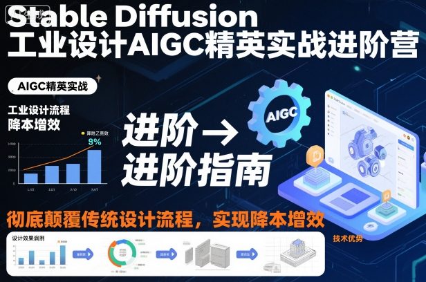 Stable Diffusion工业设计AIGC精英实战进阶营，彻底颠覆传统设计流程，实现降本增效-网创项目总站
