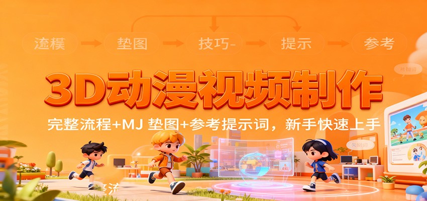 3D动漫视频制作，完整流程+MJ 垫图+参考提示词，新手快速上手-网创项目总站