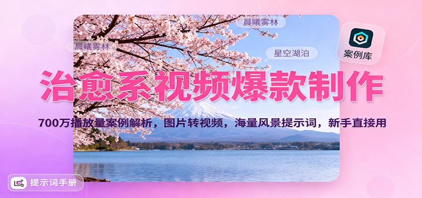 治愈系视频爆款制作，700万播放量案例解析，图片转视频，海量风景提示词，新手直接用-网创项目总站