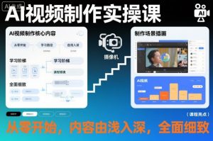 AI视频制作实操课，从零开始，内容由浅入深，全面细致-网创项目总站