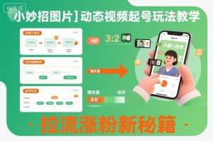 小妙招图片＋动态视频起号玩法教学，拉流涨粉新秘籍-网创项目总站