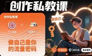 创作私教课，做自己是你的流量密码-网创项目总站