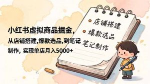 小红书虚拟商品掘金，从店铺搭建,爆款选品,到笔记制作，实现单店月入5000+-网创项目总站