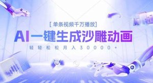 AI一键生成沙雕动画，单条视频千万播放，轻轻松松月入3万+-网创项目总站