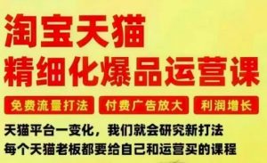 淘宝天猫精细化爆品运营课，免费流量打法-付费广告放大-利润增长-三大核心痛点，一次全部解决-网创项目总站