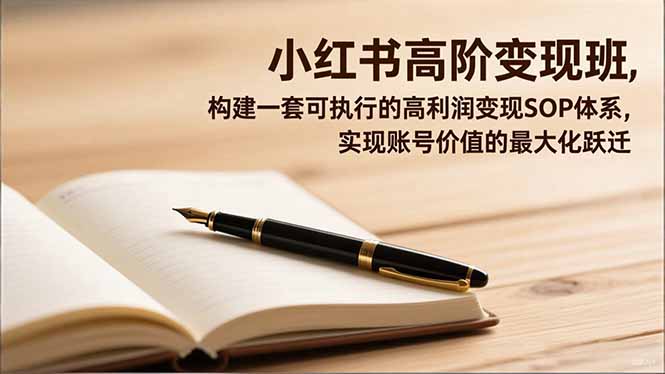 小红书高阶变现班，构建一套可执行的高利润变现SOP体系，实现账号价值的最大化跃迁-网创项目总站
