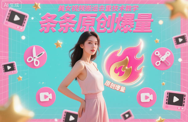美女视频搬运去重技术教学，条条原创爆量-网创项目总站