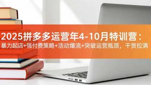 2025拼多多运营年4-10月特训营：暴力起店+强付费策略+活动爆流+突破运营瓶颈，干货拉满-网创项目总站