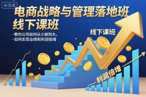 电商战略与管理落地班线下课，教你公司如何从小做到大，如何实现业绩和利润倍增【录音】-网创项目总站