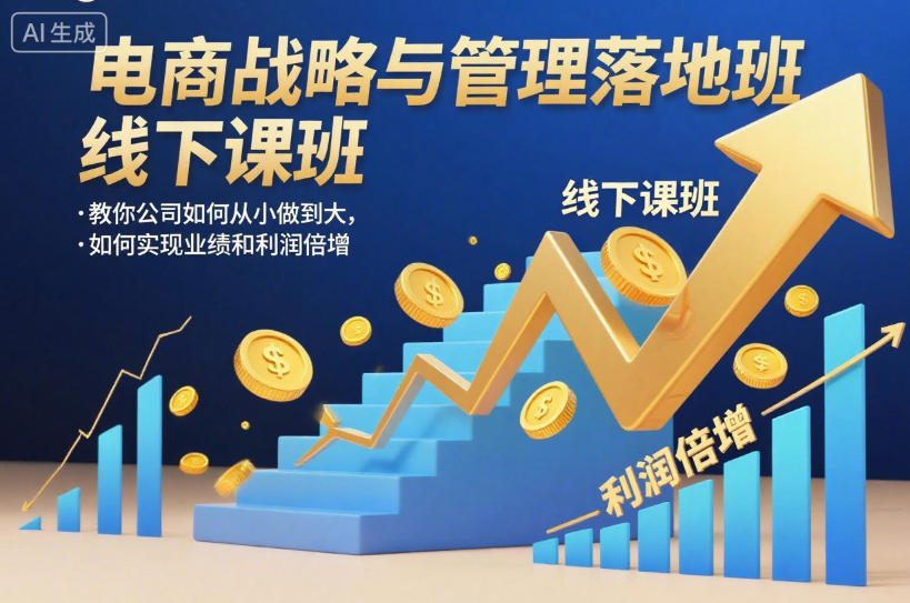 电商战略与管理落地班线下课，教你公司如何从小做到大，如何实现业绩和利润倍增【录音】-网创项目总站