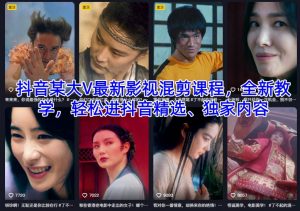 抖音某大V最新影视混剪课程，全新教学，轻松进抖音精选、独家内容-网创项目总站