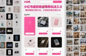 小红书虚拟矩阵玩法3.0，铺货铺笔记型打法，少款狂怼笔记型打法-网创项目总站