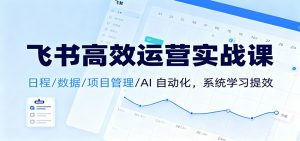 飞书高效运营实战课：日程/数据/项目管理/AI 自动化，系统学习提效-网创项目总站