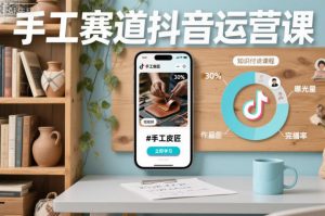 手工赛道抖音运营课，手工赛道流量运营-网创项目总站