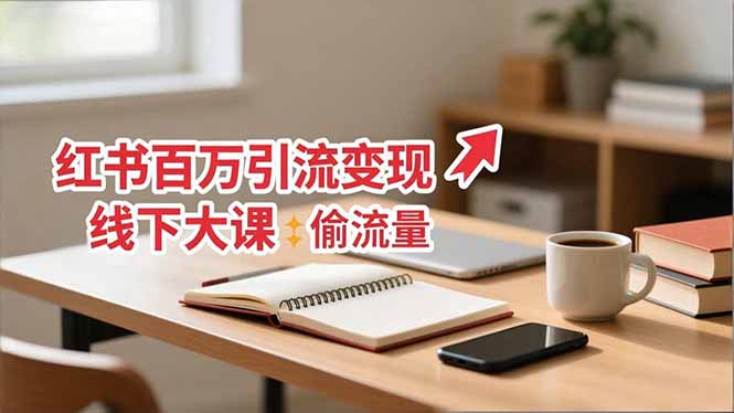 小红书百万引流变现-11月线下大课：分享从0到百万引流路径，手把手教偷流量、拿结果-网创项目总站