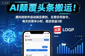 AI颠覆头条搬运！黑科技软件自动搞定原创，无需任何指令。每天仅需半小时，稳定收益3张【揭秘】-网创项目总站
