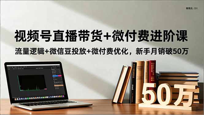 视频号直播带货+微付费进阶课：流量逻辑+微信豆投放+微付费优化，新手月销破50万-网创项目总站