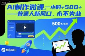 AI制作微课，一小时5张+，普通人新风口，永不失业-网创项目总站