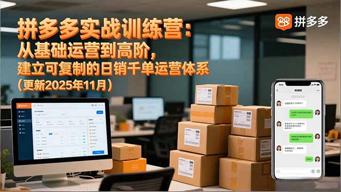 拼多多实战训练营：从基础运营到高阶，建立可复制的日销千单运营体系(更新11月-网创项目总站