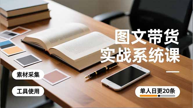 图文带货实战系统课，工具使用、素材采集、防同质化，单人日更20条月入3w+-网创项目总站