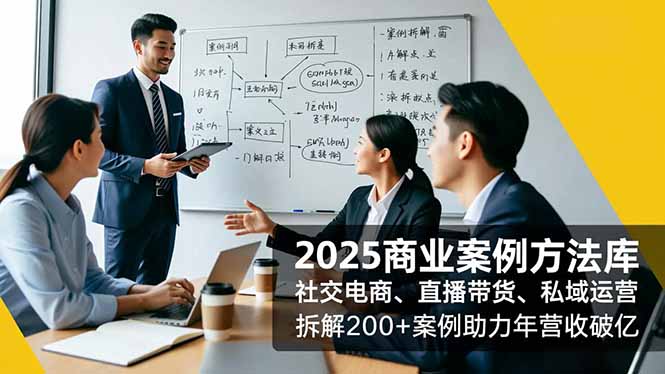 2025商业案例方法库，社交电商、直播带货、私域运营，拆解200+案例助力年营收破亿-网创项目总站
