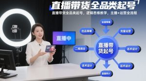 直播带货全品类起号，逻辑思维教学，主播+运营全流程-网创项目总站